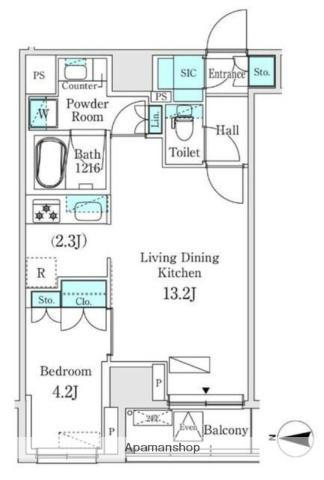 ASMACI MAISON両国Ⅰ(1LDK/8階)の間取り写真