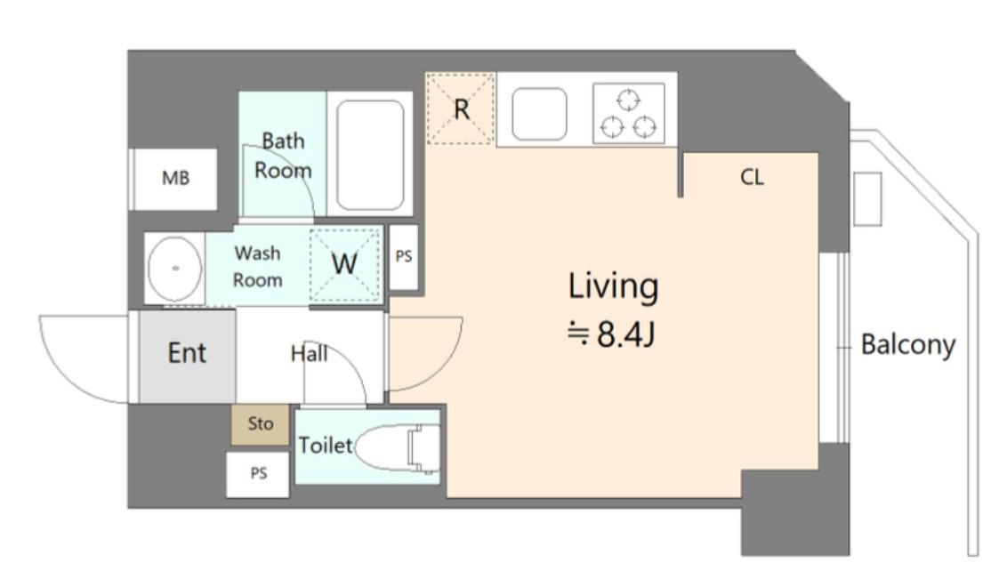 ALIVIS本郷三丁目(ワンルーム/4階)の間取り写真