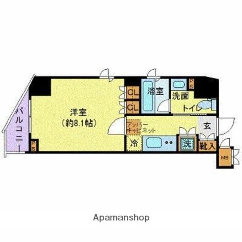 グランドコンシェルジュ新御徒町アジールコート(1K/6階)の間取り写真