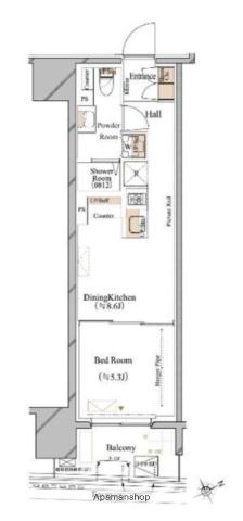 ブランシエスタ浅草蔵前(1LDK/3階)の間取り写真