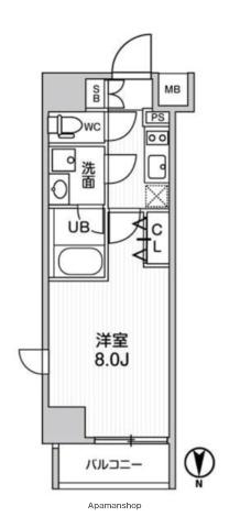 ジェノヴィア南千住3スカイガーデン(1K/4階)の間取り写真