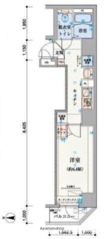 リヴシティ上野入谷(1K/2階)の間取り写真