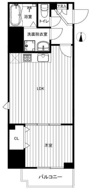 パレスシンシア江東橋(1LDK/5階)の間取り写真