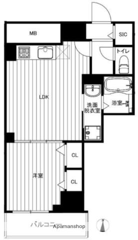 パレスシンシア江東橋(1LDK/12階)の間取り写真