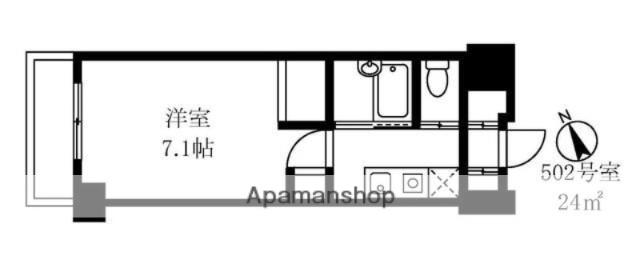 アーツ芝浦(1K/6階)の間取り写真