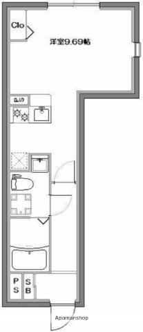 アーバンステージ門前仲町Ⅲ(ワンルーム/3階)の間取り写真