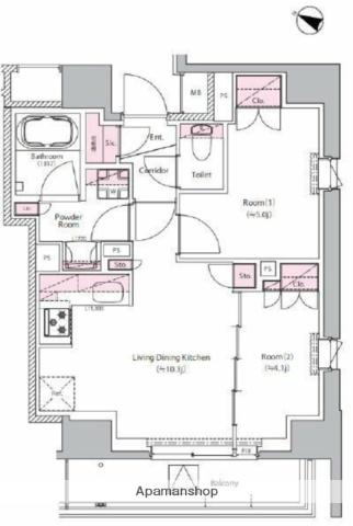 SYFORME NEXT MUKOJIMA(2LDK/12階)の間取り写真