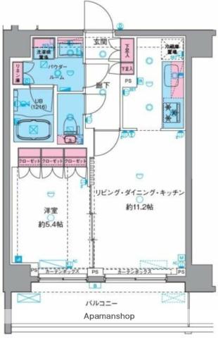 GENOVIA南千住ⅥSKYGARDEN(1LDK/9階)の間取り写真