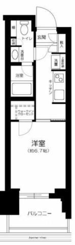 パークタワー勝どきミッド(1K/9階)の間取り写真