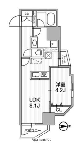 LUNIQ新御徒町Ⅰ(1LDK/2階)の間取り写真