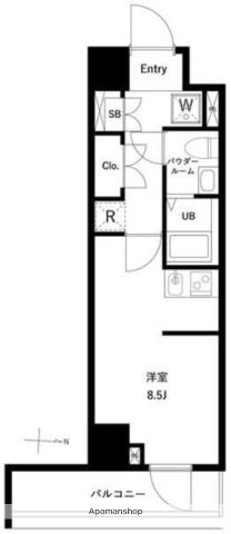 GENOVIA両国ⅥGREEN VEIL(ワンルーム/3階)の間取り写真