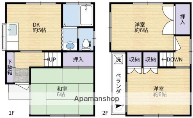 東京都新宿線 一之江駅 徒歩9分 2階建 築43年(3DK)の間取り写真