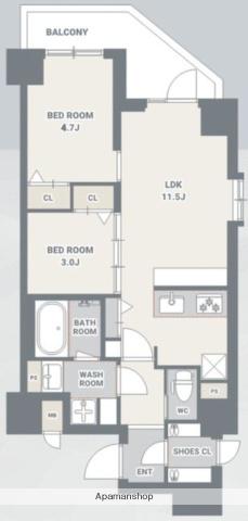 スプランディッド大島(2LDK/8階)の間取り写真