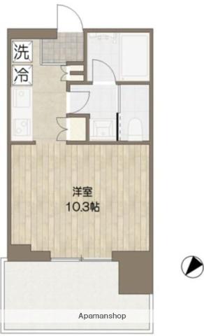 BRILLIA TOWER 浜離宮(ワンルーム/14階)の間取り写真