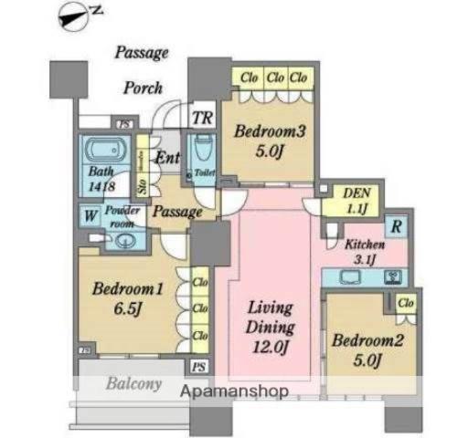 DEUX TOURS(3LDK/20階)の間取り写真