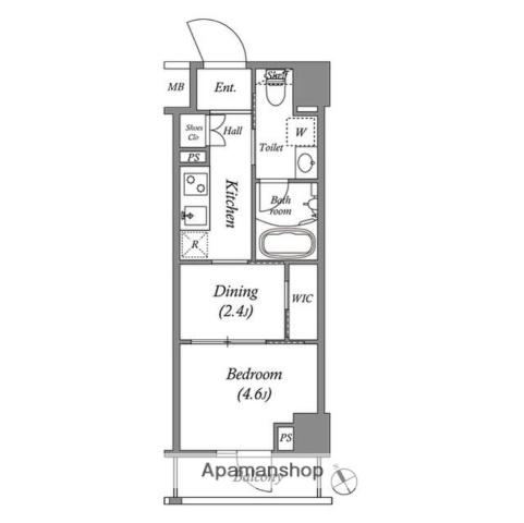ARKMARK水天宮前Ⅰ(1DK/7階)の間取り写真