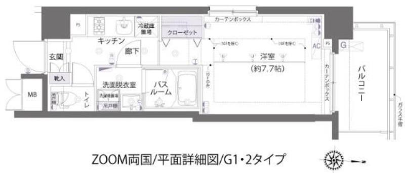 ZOOM両国(1K/9階)の間取り写真