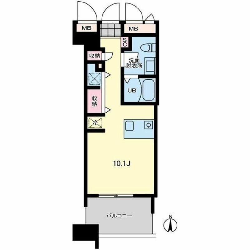 プライマル亀戸(ワンルーム/11階)の間取り写真