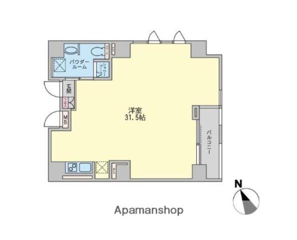 エグゼトゥール日本橋(ワンルーム/11階)の間取り写真