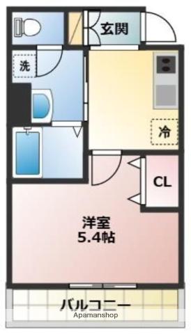 プラネッツ(1K/1階)の間取り写真
