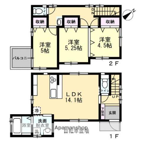 東京都新宿線 瑞江駅 徒歩8分 2階建 築10年(3LDK)の間取り写真