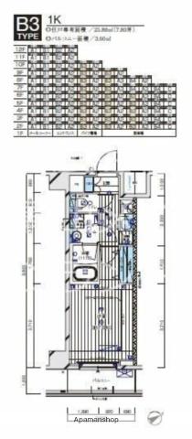 メインステージ水天宮前(1K/9階)の間取り写真