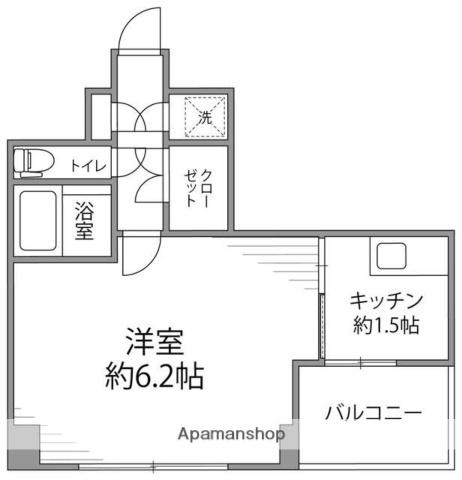 VIDA勝どき(1K/4階)の間取り写真