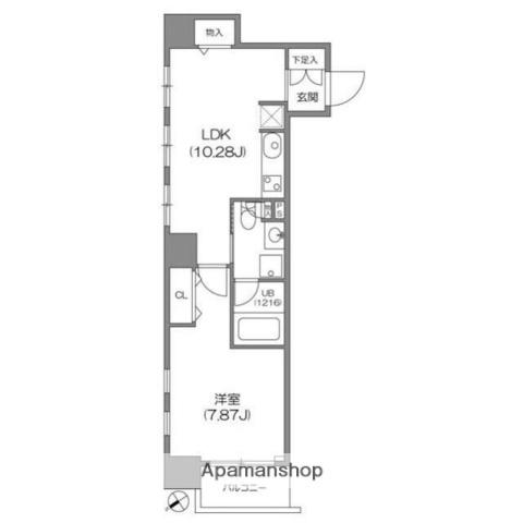 ルクレ新川レジデンス(1LDK/3階)の間取り写真