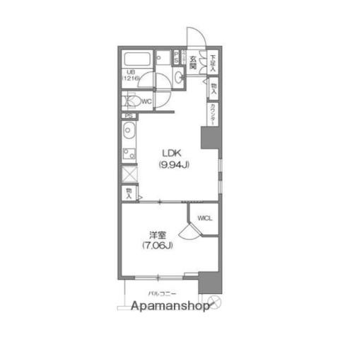ルクレ新川レジデンス(1LDK/2階)の間取り写真
