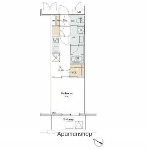 カスタリア人形町Ⅲ(1K/5階)の間取り写真
