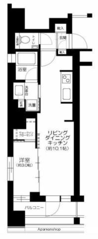 ピアース銀座レジデンス(1LDK/4階)の間取り写真