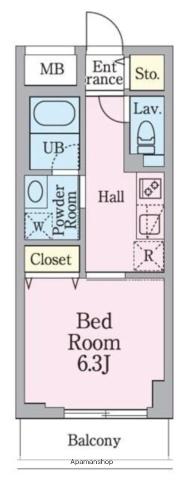 ジョイヴィレッジ瑞江(1K/4階)の間取り写真