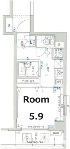 VERONA錦糸町2LUSSO(1K/2階)の間取り写真