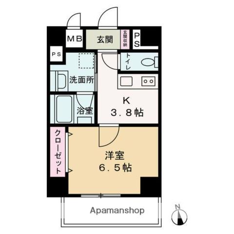 COMO PALACIO 日暮里(1K/8階)の間取り写真