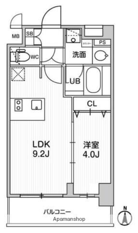 ディームス東陽町Ⅱ(1LDK/6階)の間取り写真