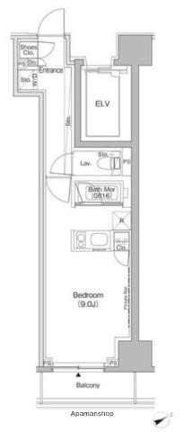 ザ・パークハビオ日本橋茅場町(ワンルーム/4階)の間取り写真