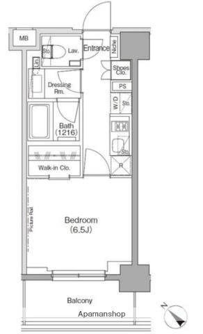 ザパークハビオ月島フロント(1K/10階)の間取り写真