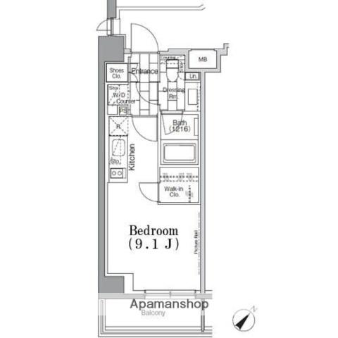 ONE ROOF FLAT TSUKISHIMA(ワンルーム/5階)の間取り写真