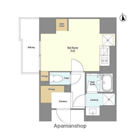 グランカーサ日本橋馬喰町(ワンルーム/13階)の間取り写真
