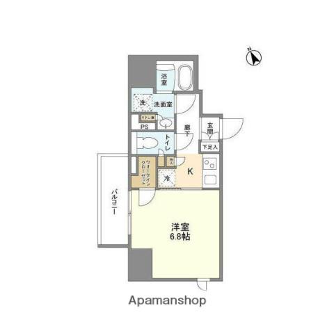 シェフルール新御徒町2(1K/11階)の間取り写真