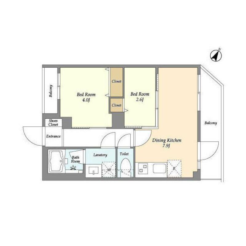 ドゥーエ曳舟2(2DK/3階)の間取り写真