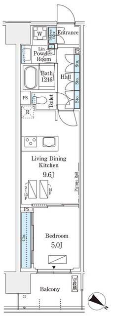 ロイヤルパークス有明(1LDK/8階)の間取り写真
