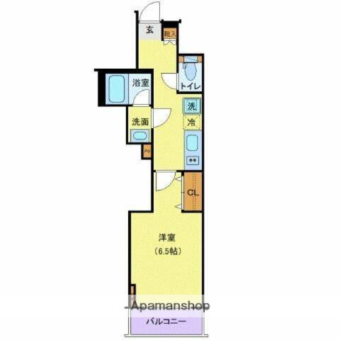 ジェノヴィア御徒町スカイガーデン(1K/6階)の間取り写真