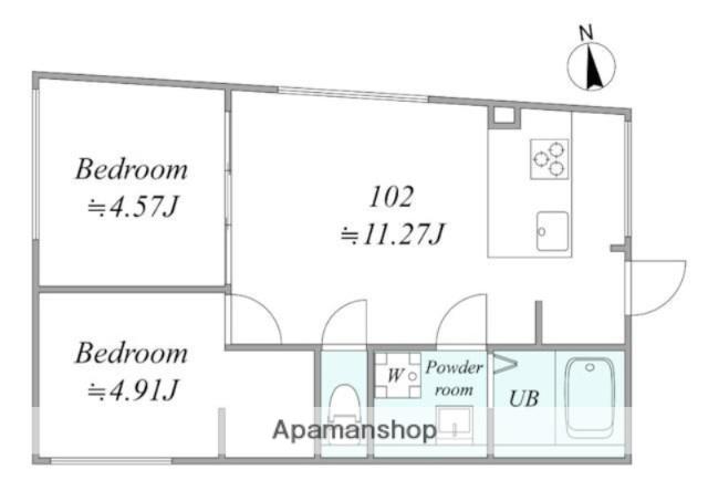 TRIAS313(2LDK/4階)の間取り写真