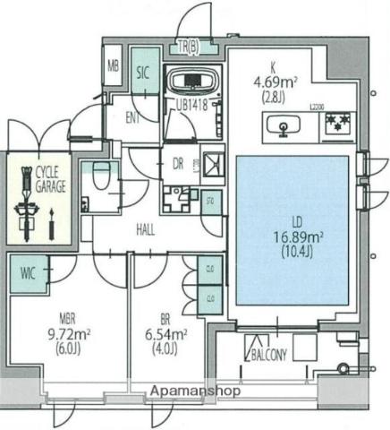オーパスレジデンス日本橋イースト(2LDK/11階)の間取り写真