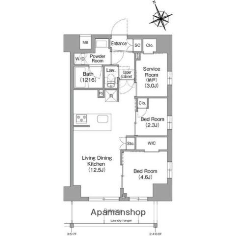 コンフォリア東葛西(2SLDK/6階)の間取り写真