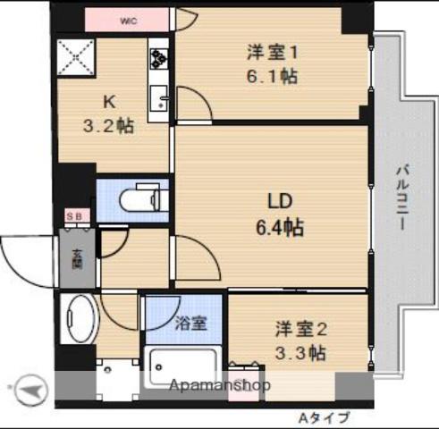 アーバンパーク三ノ輪(2LDK/4階)の間取り写真