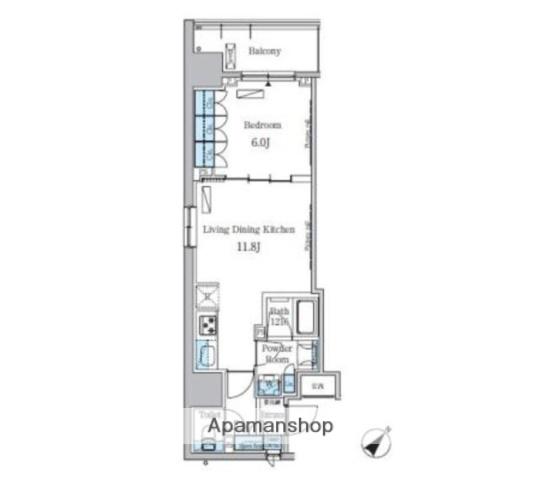 パークアクシス東日本橋ステーションゲート(1LDK/5階)の間取り写真