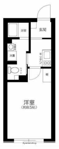 LIVE FLAT蔵前(1K/4階)の間取り写真