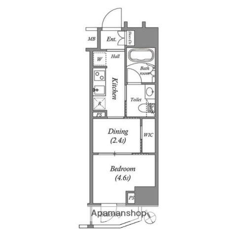 ARKMARK水天宮前Ⅰ(1DK/4階)の間取り写真